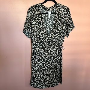 H&M leopard wrap dress